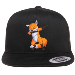 Fox Dabbing Fox Funny Animal Foxes Lover Flat Bill Trucker Hat