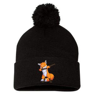 Fox Dabbing Fox Funny Animal Foxes Lover Pom Pom 12in Knit Beanie