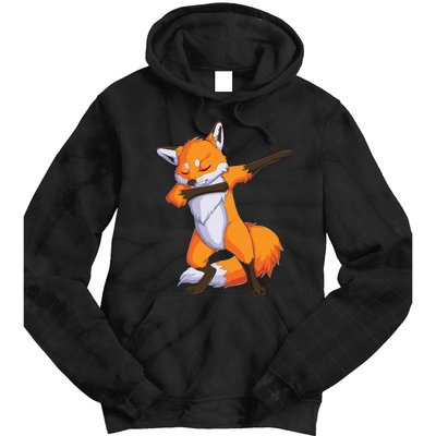 Fox Dabbing Fox Funny Animal Foxes Lover Tie Dye Hoodie