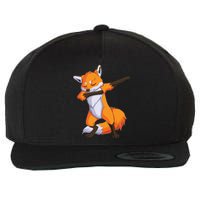 Fox Dabbing Fox Funny Animal Foxes Lover Wool Snapback Cap