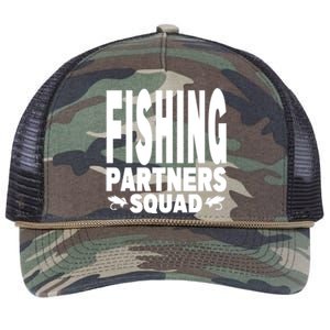 Fishing Dad Funny Gift Of Son Daughter Family Team Fishing Squad Great Gift Retro Rope Trucker Hat Cap