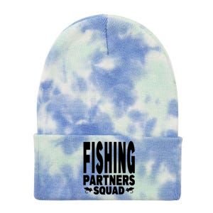 Fishing Dad Funny Gift Of Son Daughter Family Team Fishing Squad Great Gift Tie Dye 12in Knit Beanie