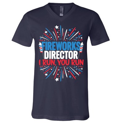 Fireworks Director Funny 4th of July Firework Director V-Neck T-Shirt