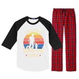 Fathers Day From Son Awesome Like My Son Meaningful Gift Raglan Sleeve Pajama Set