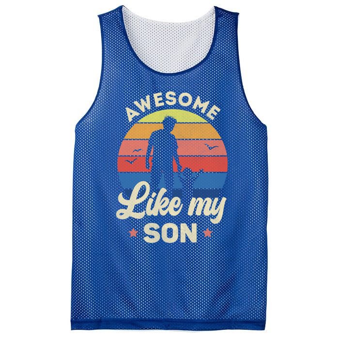 Fathers Day From Son Awesome Like My Son Meaningful Gift Mesh Reversible Basketball Jersey Tank