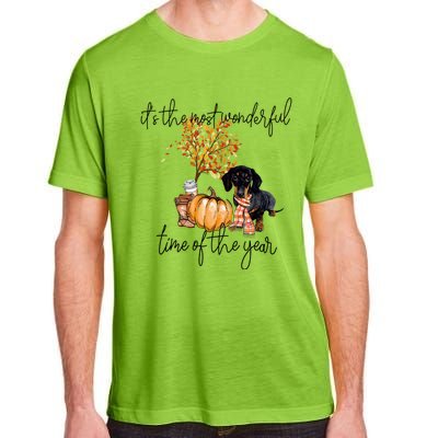 Funny Dachshund Fall Pumpkin Most Wonderful Time Of The Year Gift Adult ChromaSoft Performance T-Shirt