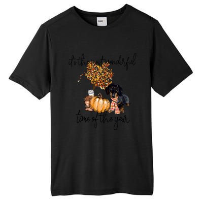 Funny Dachshund Fall Pumpkin Most Wonderful Time Of The Year Gift Tall Fusion ChromaSoft Performance T-Shirt