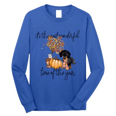 Funny Dachshund Fall Pumpkin Most Wonderful Time Of The Year Gift Long Sleeve Shirt