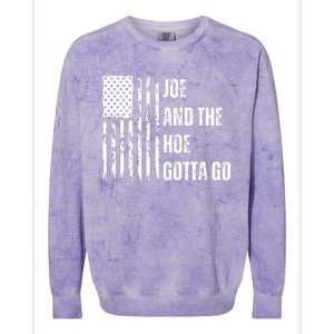 Funny Distress Flag Anti Biden. Joe And The Ho Gotta Gotta Go!! Colorblast Crewneck Sweatshirt