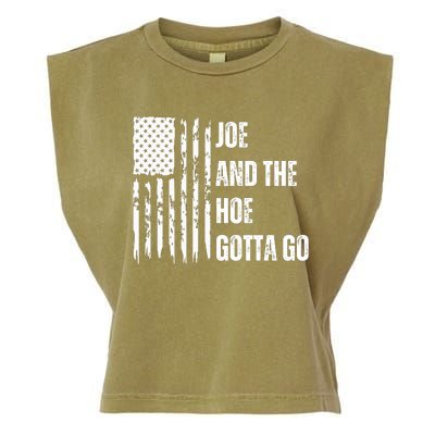 Funny Distress Flag Anti Biden. Joe And The Ho Gotta Gotta Go!! Garment-Dyed Women's Muscle Tee