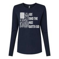 Funny Distress Flag Anti Biden. Joe And The Ho Gotta Gotta Go!! Womens Cotton Relaxed Long Sleeve T-Shirt