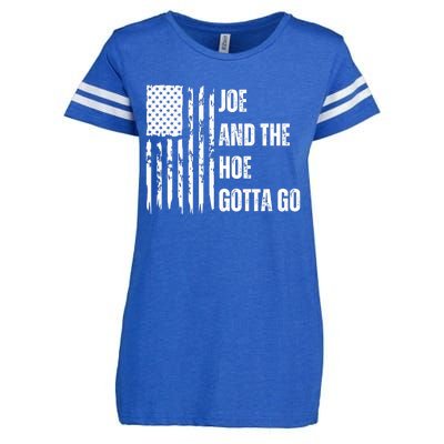 Funny Distress Flag Anti Biden. Joe And The Ho Gotta Gotta Go!! Enza Ladies Jersey Football T-Shirt