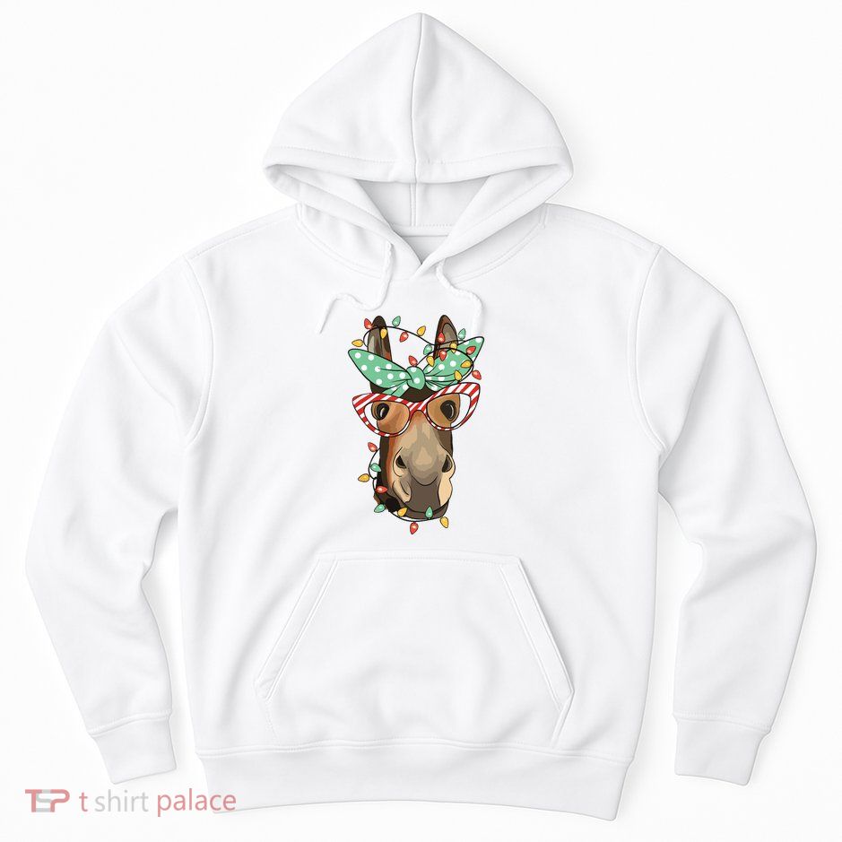 Funny Donkey Farmer Women Girls Family Christmas Hoodie