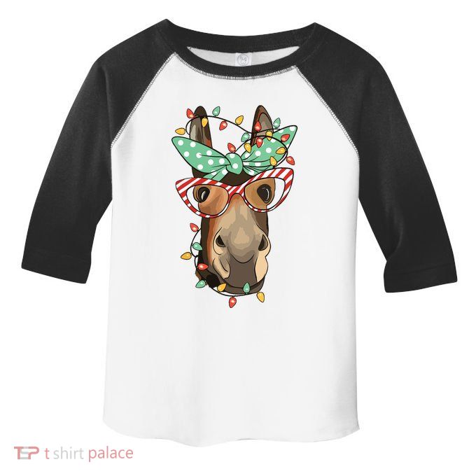 Funny Donkey Farmer Women Girls Family Christmas Toddler Fine Jersey T-Shirt