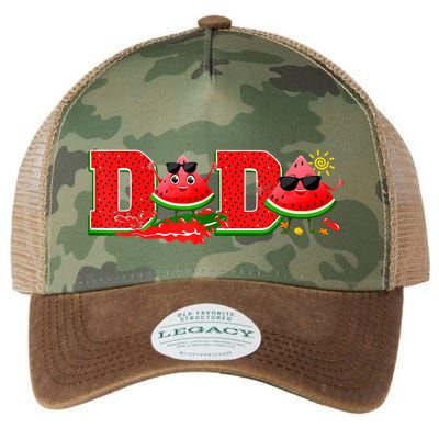 Funny Dada Family Matching Surfing Watermelon Summer Vibes Legacy Tie Dye Trucker Hat