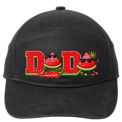 Funny Dada Family Matching Surfing Watermelon Summer Vibes 7-Panel Snapback Hat
