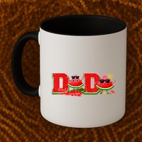 Funny Dada Family Matching Surfing Watermelon Summer Vibes Mug