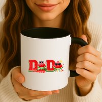 Funny Dada Family Matching Surfing Watermelon Summer Vibes Mug