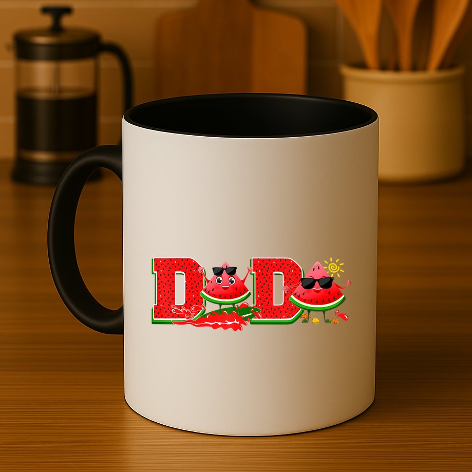 Funny Dada Family Matching Surfing Watermelon Summer Vibes Mug