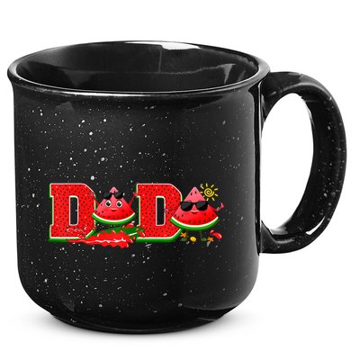 Funny Dada Family Matching Surfing Watermelon Summer Vibes 15oz Campfire Ceramic Mug