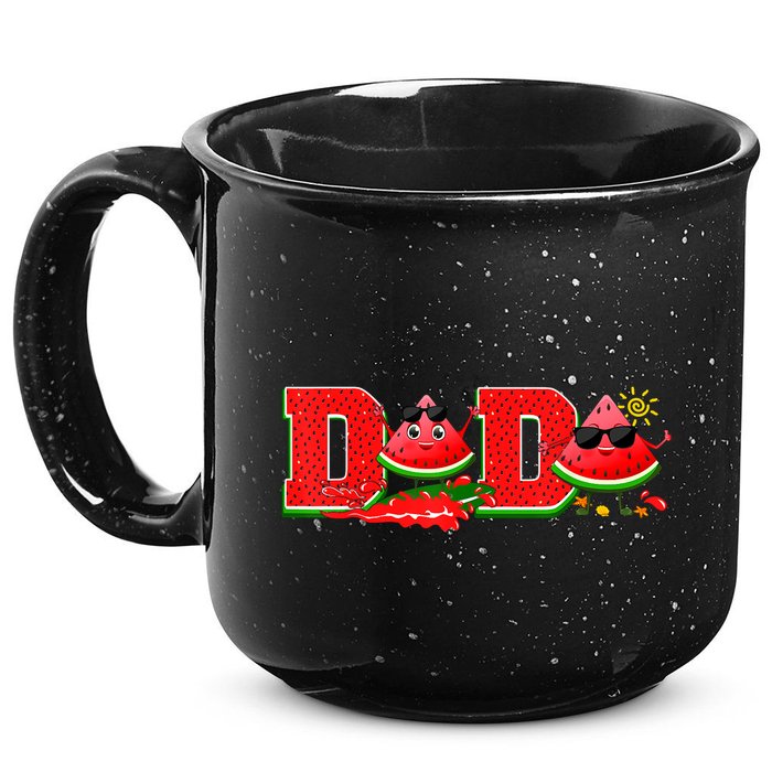 Funny Dada Family Matching Surfing Watermelon Summer Vibes 15oz Campfire Ceramic Mug