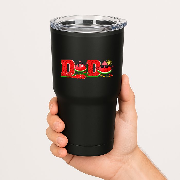 Funny Dada Family Matching Surfing Watermelon Summer Vibes Tumbler