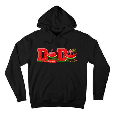 Funny Dada Family Matching Surfing Watermelon Summer Vibes Tall Hoodie