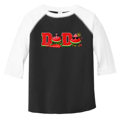 Funny Dada Family Matching Surfing Watermelon Summer Vibes Toddler Fine Jersey T-Shirt