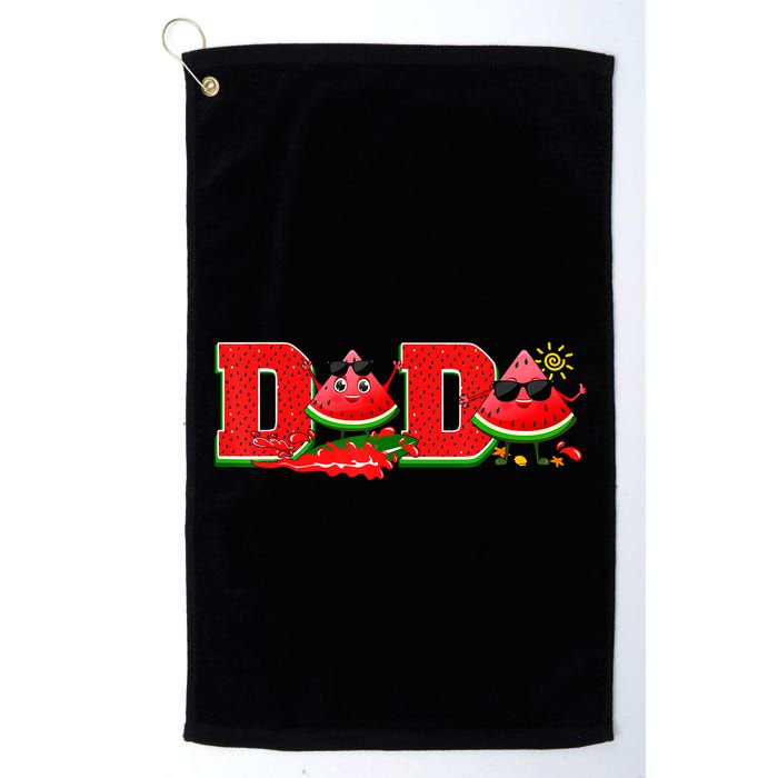 Funny Dada Family Matching Surfing Watermelon Summer Vibes Golf Towel