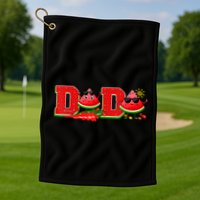 Funny Dada Family Matching Surfing Watermelon Summer Vibes Golf Towel