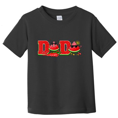 Funny Dada Family Matching Surfing Watermelon Summer Vibes Toddler T-Shirt