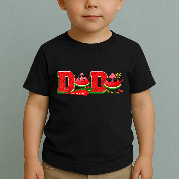 Funny Dada Family Matching Surfing Watermelon Summer Vibes Toddler T-Shirt