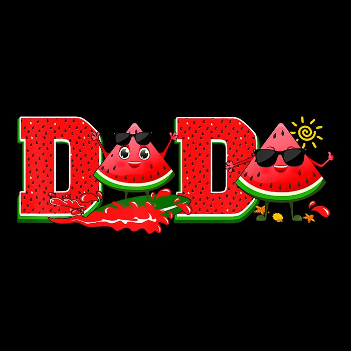 Funny Dada Family Matching Surfing Watermelon Summer Vibes Crop Top