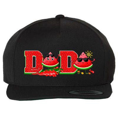 Funny Dada Family Matching Surfing Watermelon Summer Vibes Wool Snapback Cap