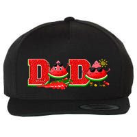 Funny Dada Family Matching Surfing Watermelon Summer Vibes Wool Snapback Cap