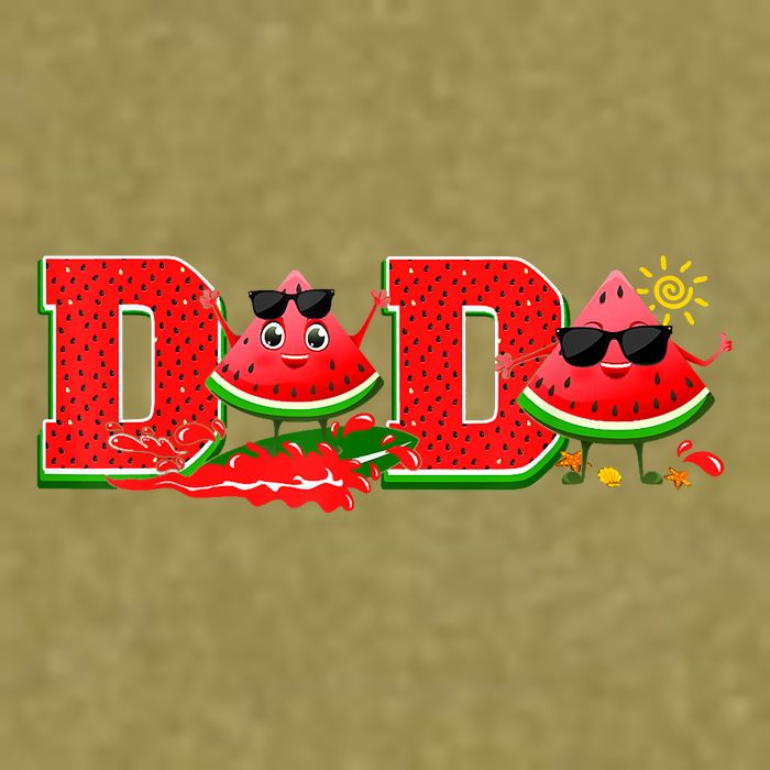 Funny Dada Family Matching Surfing Watermelon Summer Vibes Garment-Dyed Women's Muscle Tee