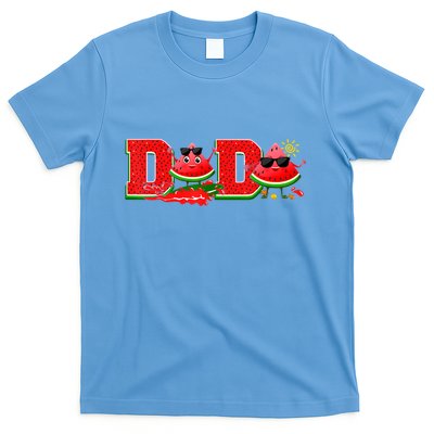 Funny Dada Family Matching Surfing Watermelon Summer Vibes T-Shirt