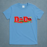 Funny Dada Family Matching Surfing Watermelon Summer Vibes T-Shirt