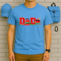 Funny Dada Family Matching Surfing Watermelon Summer Vibes T-Shirt