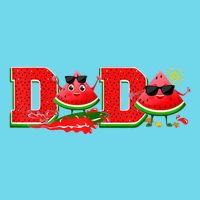 Funny Dada Family Matching Surfing Watermelon Summer Vibes T-Shirt