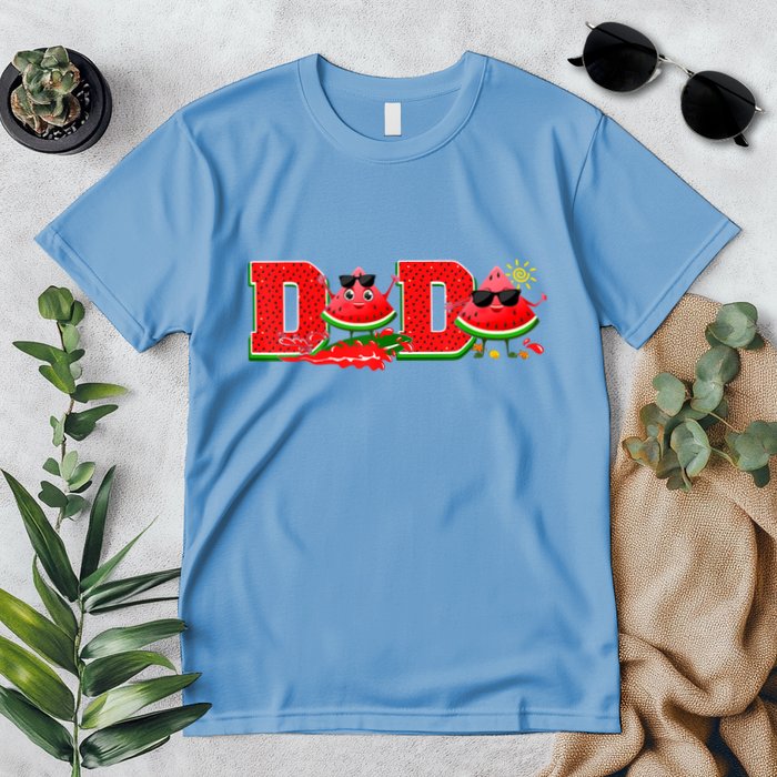 Funny Dada Family Matching Surfing Watermelon Summer Vibes Premium T-Shirt