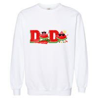 Funny Dada Family Matching Surfing Watermelon Summer Vibes Garment-Dyed Sweatshirt