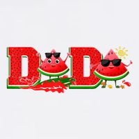 Funny Dada Family Matching Surfing Watermelon Summer Vibes Garment-Dyed Sweatshirt