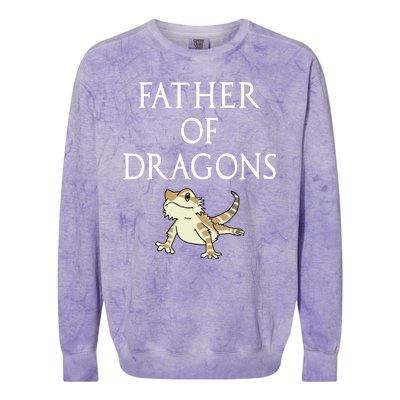 Funny Bearded  Dad Father Of Dragons Colorblast Crewneck Sweatshirt