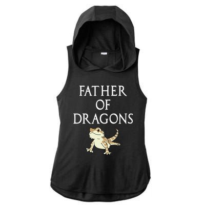 Funny Bearded  Dad Father Of Dragons Ladies PosiCharge Tri-Blend Wicking Draft Hoodie Tank