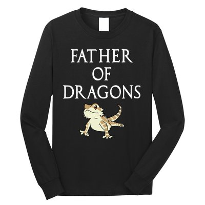 Funny Bearded  Dad Father Of Dragons Long Sleeve Shirt