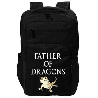 Funny Bearded  Dad Father Of Dragons Impact Tech Backpack