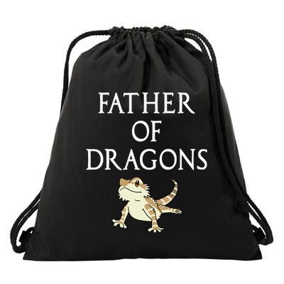 Funny Bearded  Dad Father Of Dragons Drawstring Bag
