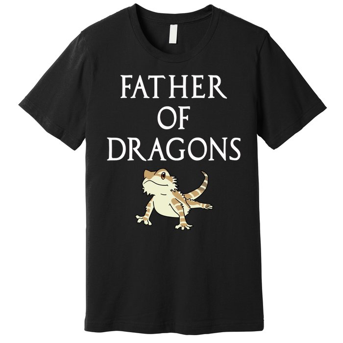 Funny Bearded  Dad Father Of Dragons Premium T-Shirt