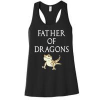 Funny Bearded  Dad Father Of Dragons Women's Racerback Tank